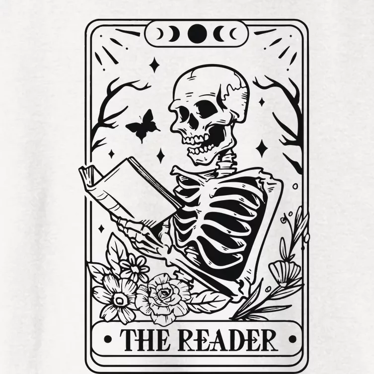 The Reader Tarot Card Skeleton Reading Women's Crop Top Tee