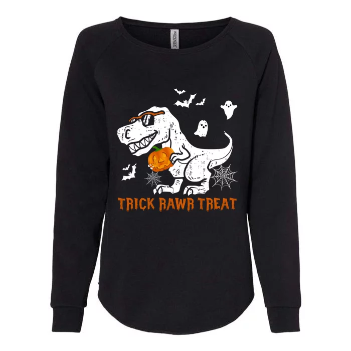 Trick Rawr Treat Funny Dinosaur Pumpkin Halloween Cute Gift Womens California Wash Sweatshirt