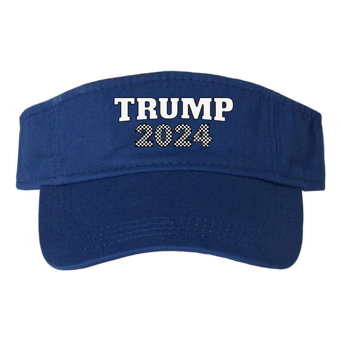 Trump Racing Theme 2024 Checker Valucap Bio-Washed Visor