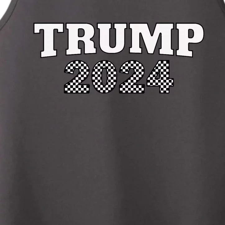 Trump Racing Theme 2024 Checker Performance Tank