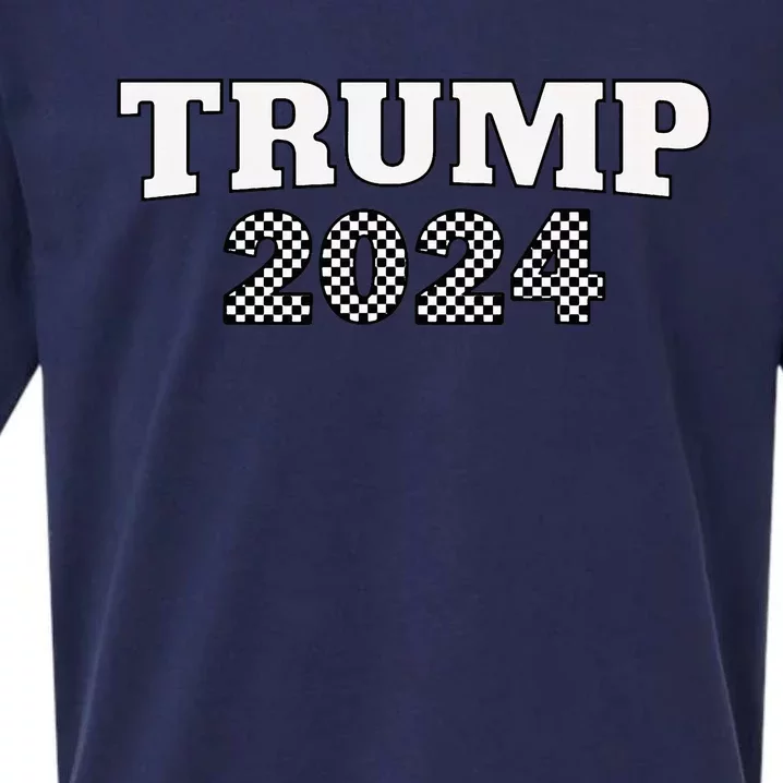 Trump Racing Theme 2024 Checker Sueded Cloud Jersey T-Shirt