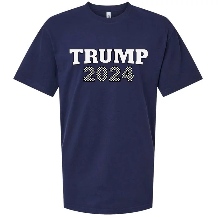 Trump Racing Theme 2024 Checker Sueded Cloud Jersey T-Shirt