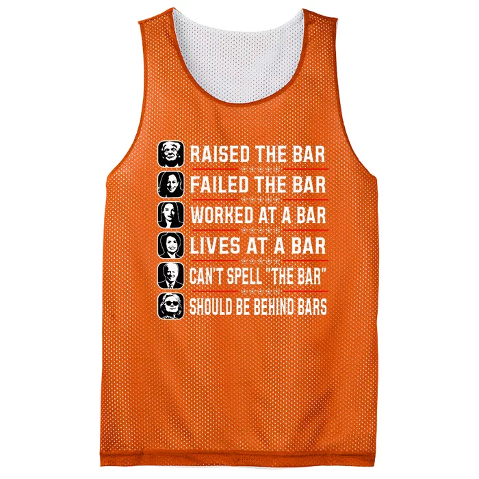 Trump Raised The Bar Funny Political Anti Biden Meme Mesh Reversible Basketball Jersey Tank