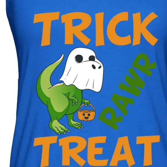 Trick Rawr Treat Halloween Dino Trick Or Treat Dinosaur Gift Ladies Essential Flowy Tank