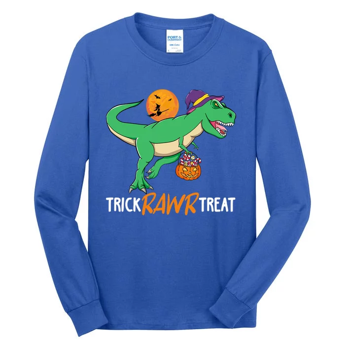 Trick Rawr Treat Halloween Funny T Rex Dinosaur Cute Gift Tall Long Sleeve T-Shirt