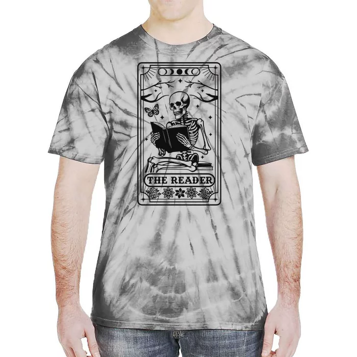 The Reader Tarot Card Skeleton Reading Tie-Dye T-Shirt