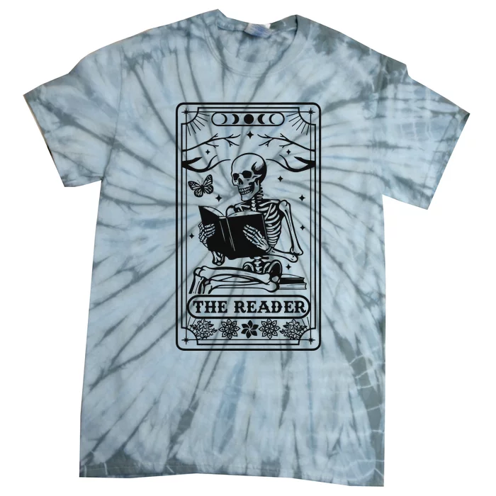 The Reader Tarot Card Skeleton Reading Tie-Dye T-Shirt