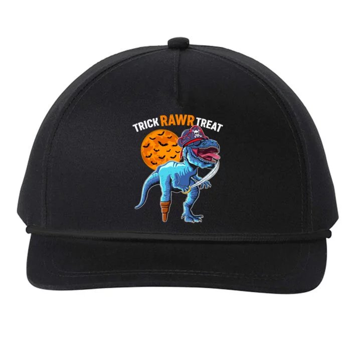 Trick Rawr Treat Halloween Pirate Trex Costume Gift Snapback Five-Panel Rope Hat