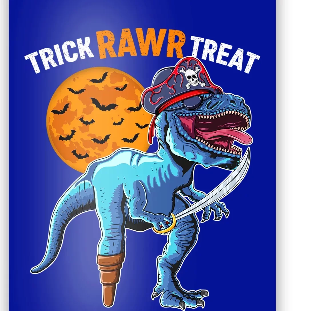 Trick Rawr Treat Halloween Pirate Trex Costume Gift Poster