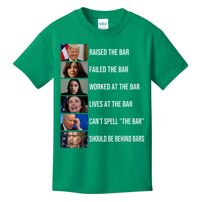 Trump Raised The Bar Failed The Bar Worked At The Bar Kids T-Shirt