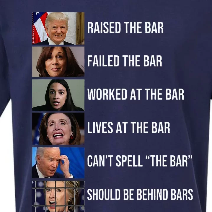 Trump Raised The Bar Failed The Bar Worked At The Bar Sueded Cloud Jersey T-Shirt