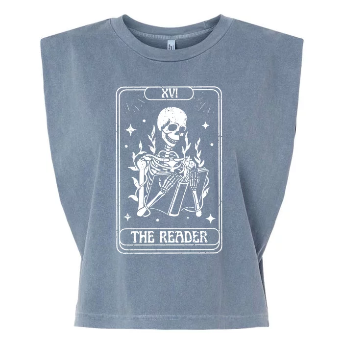 The Reader Tarot Card Witch Vibes Reading Bookworm Bookish Gift Garment-Dyed Women's Muscle Tee