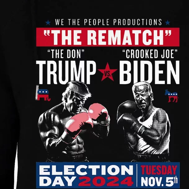 The Rematch The Don And Crooked Joe Pro Trump 2024 Womens Funnel Neck Pullover Hood