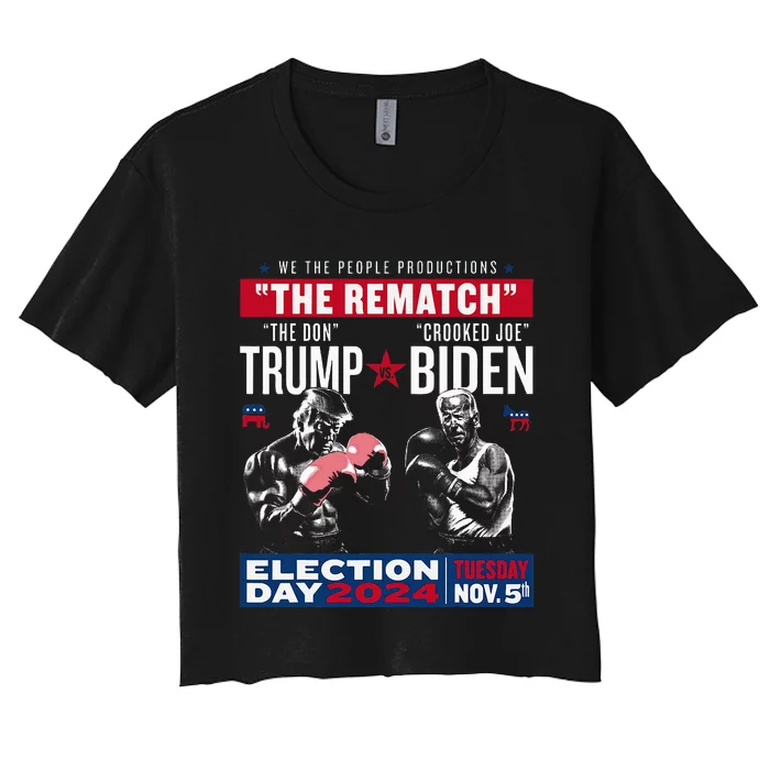 The Rematch The Don And Crooked Joe Pro Trump 2024 Women's Crop Top Tee