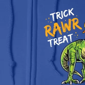 Trick Rawr Treat Halloween T Rex Dinosaur Rawrsome Gift Cute Gift Full Zip Hoodie