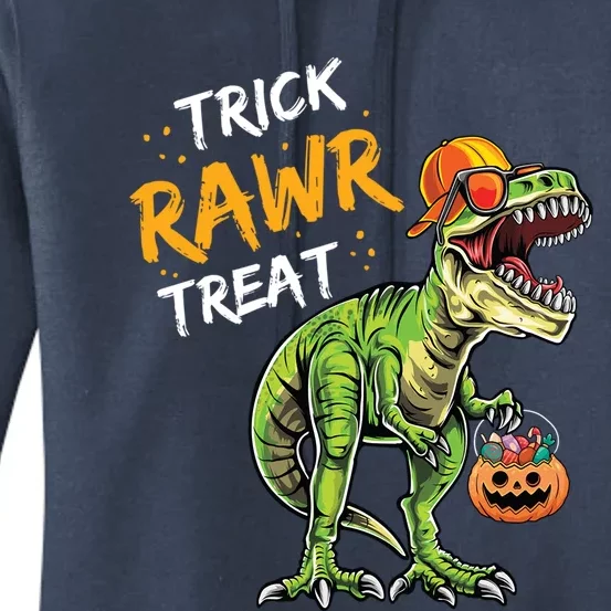 Trick Rawr Treat Halloween T Rex Dinosaur Rawrsome Gift Cute Gift Women's Pullover Hoodie