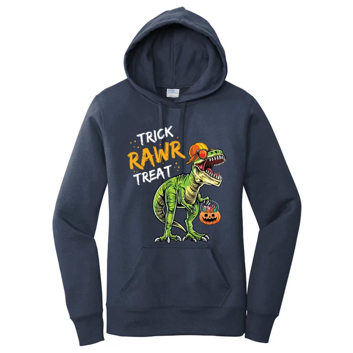 Trick Rawr Treat Halloween T Rex Dinosaur Rawrsome Gift Cute Gift Women's Pullover Hoodie