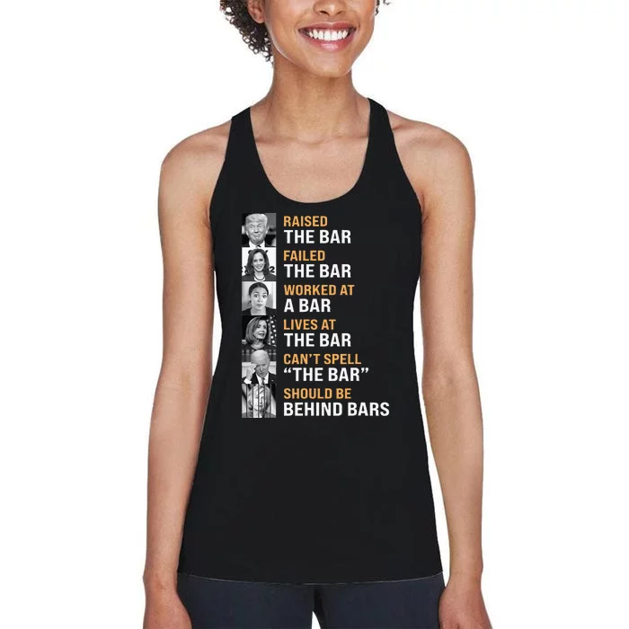 Trump Raised The Bar Harris Failed The Bar Women's Racerback Tank