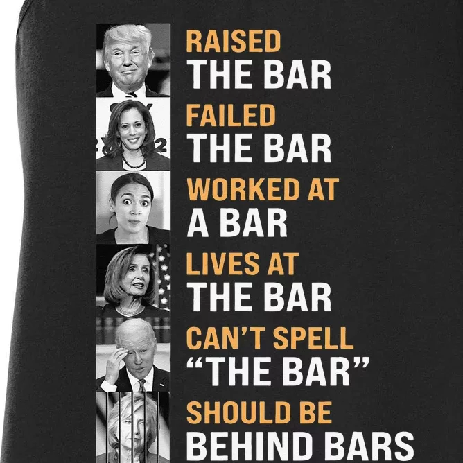 Trump Raised The Bar Harris Failed The Bar Women's Racerback Tank