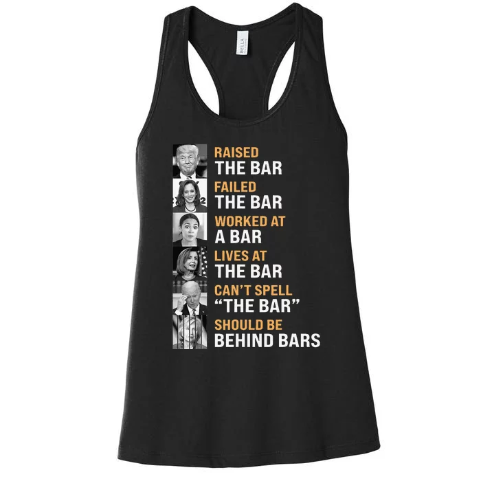 Trump Raised The Bar Harris Failed The Bar Women's Racerback Tank