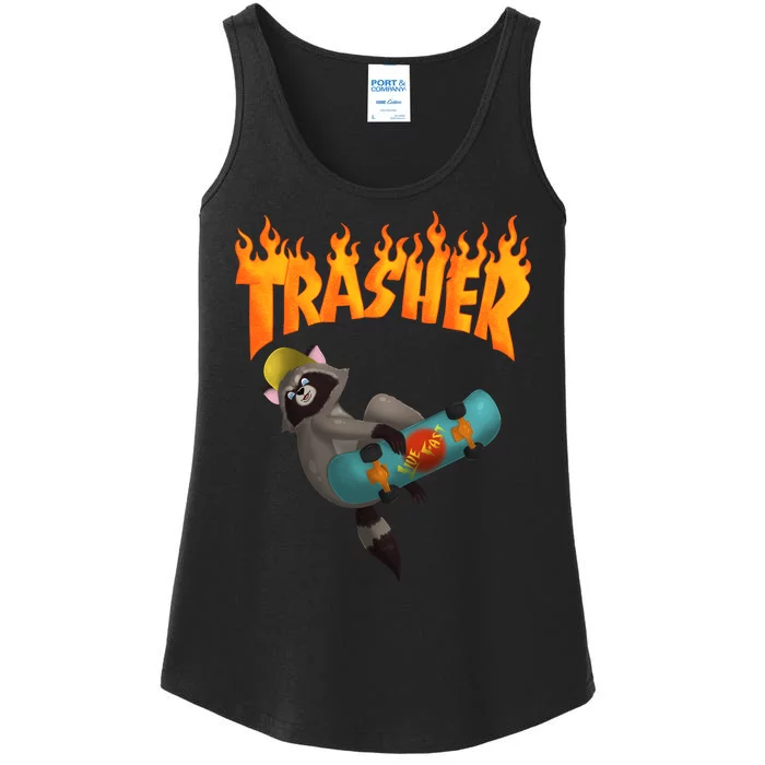 Trasher Raccoon Ladies Essential Tank