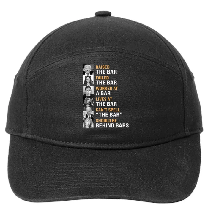 Trump Raised The Bar Harris Failed The Bar 7-Panel Snapback Hat