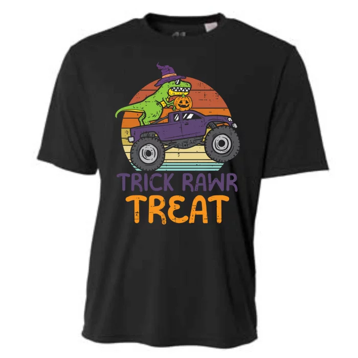 Trick Rawr Treat Dinosaur Monster Truck Halloween Cute Gift Cooling Performance Crew T-Shirt