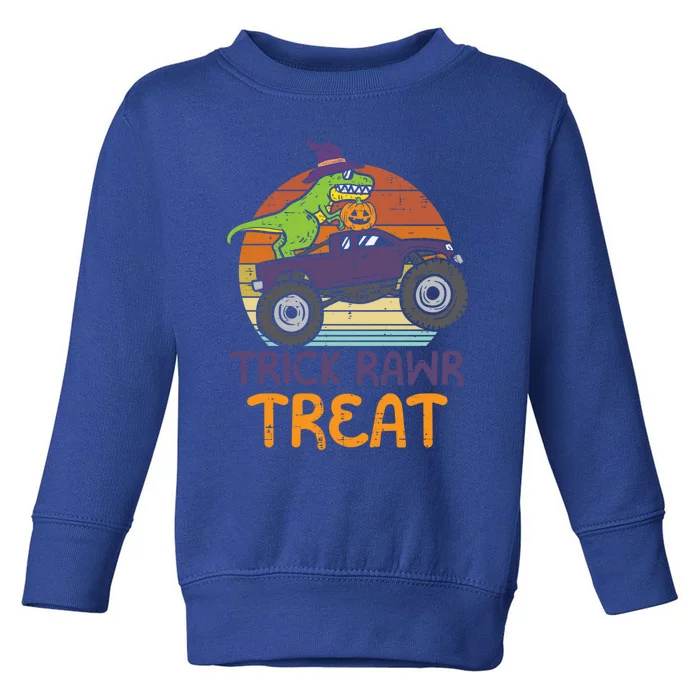 Trick Rawr Treat Dinosaur Monster Truck Halloween Cute Gift Toddler Sweatshirt