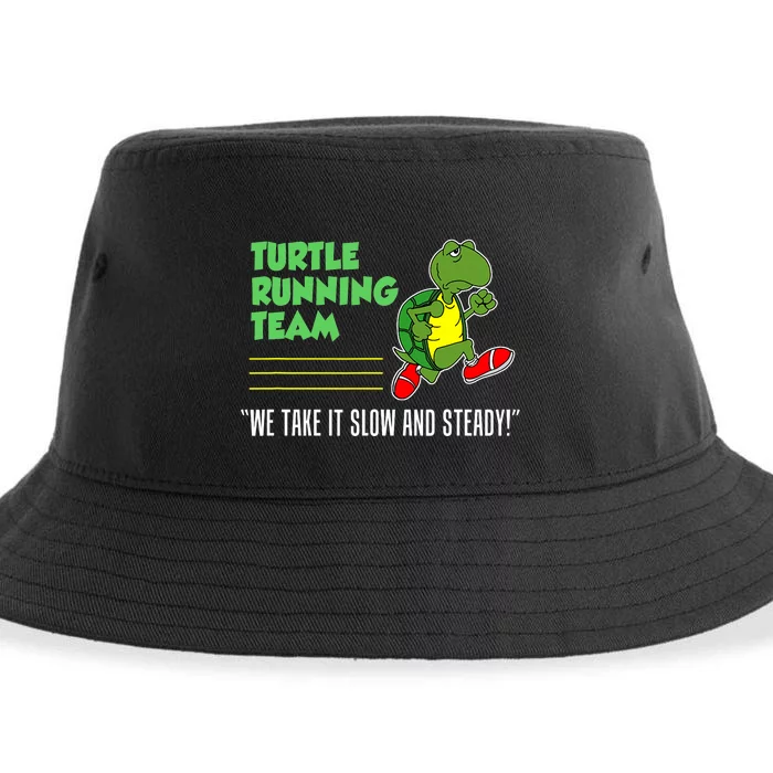 Turtle Running Team Slow And Steady Funny Runner Sustainable Bucket Hat