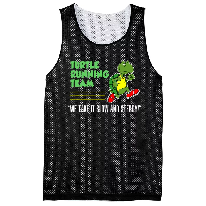 Turtle Running Team Slow And Steady Funny Runner Mesh Reversible Basketball Jersey Tank