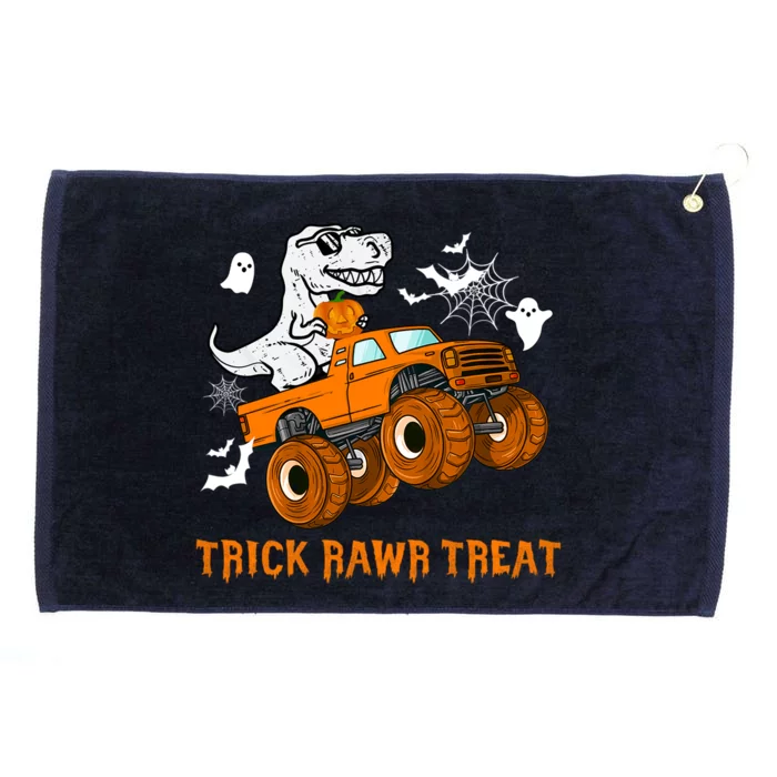 Trick Rawr Treat Dinosaur Monster Truck Halloween Gift Grommeted Golf Towel