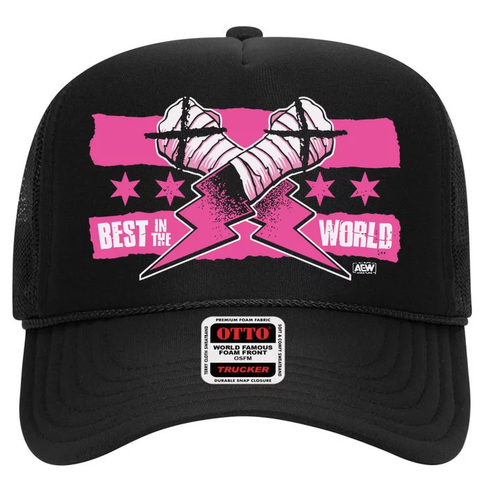 Top Rope Tuesday Cm Punk Best In The World High Crown Mesh Trucker Hat