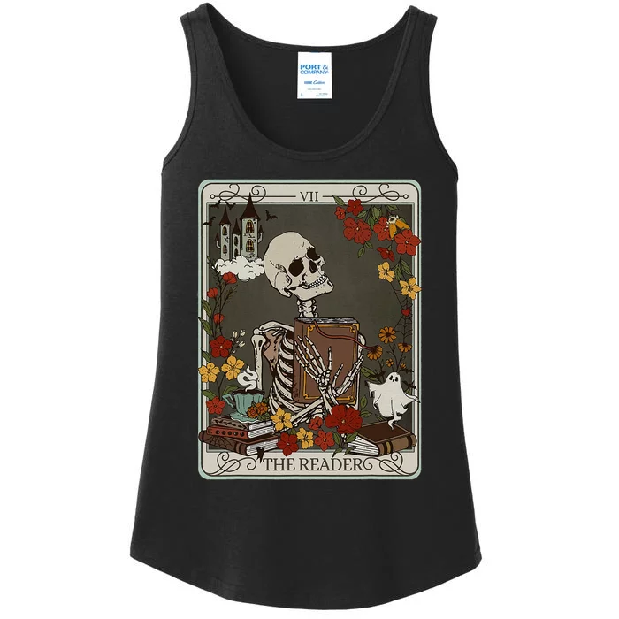 The Reader Tarot Card Bookish Ladies Essential Tank