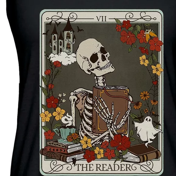 The Reader Tarot Card Bookish Ladies Essential Flowy Tank