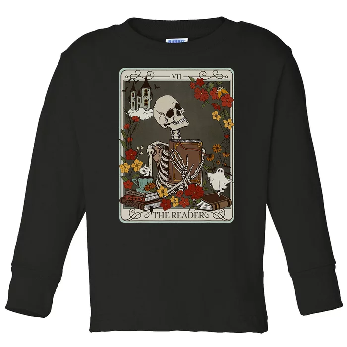 The Reader Tarot Card Bookish Toddler Long Sleeve Shirt