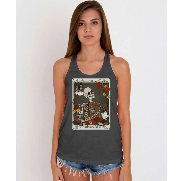 The Reader Tarot Card Bookish Women's Knotted Racerback Tank