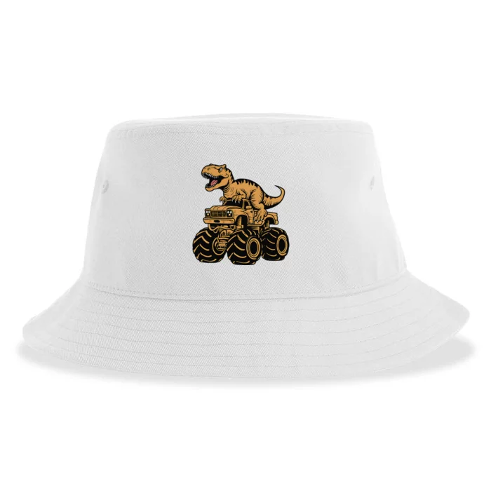 Tyrannosaurus Rex Trex Monster Truck Dinosaur Design Sustainable Bucket Hat