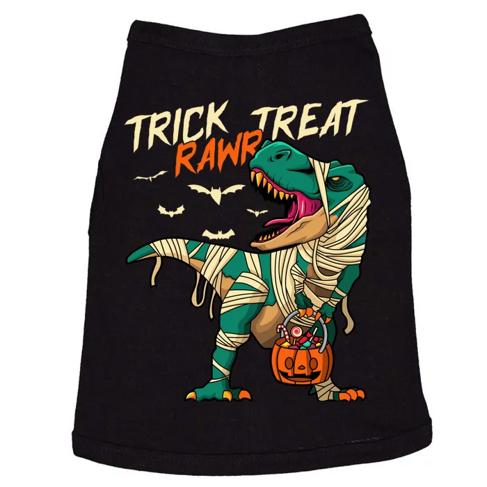 Trick Rawr Treat T Rex Dinosaur Mummy Boy Funny Halloween Doggie Tank