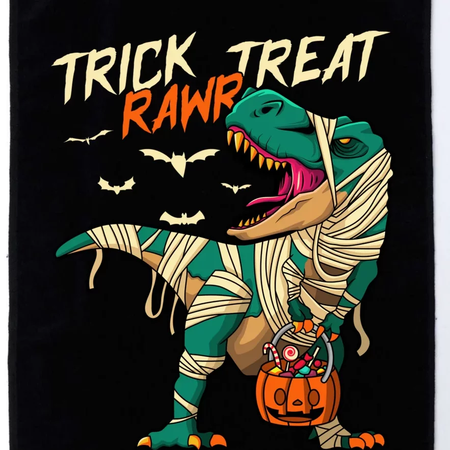 Trick Rawr Treat T Rex Dinosaur Mummy Boy Funny Halloween Platinum Collection Golf Towel