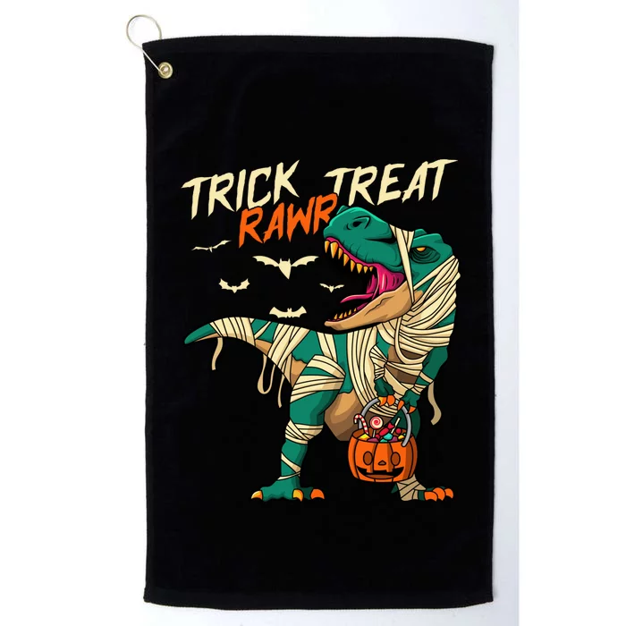 Trick Rawr Treat T Rex Dinosaur Mummy Boy Funny Halloween Platinum Collection Golf Towel