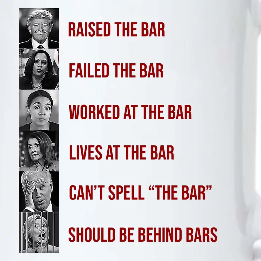 Trump Raised The Bar Biden Can't Spell The Bar Funny Republican Black Color Changing Mug