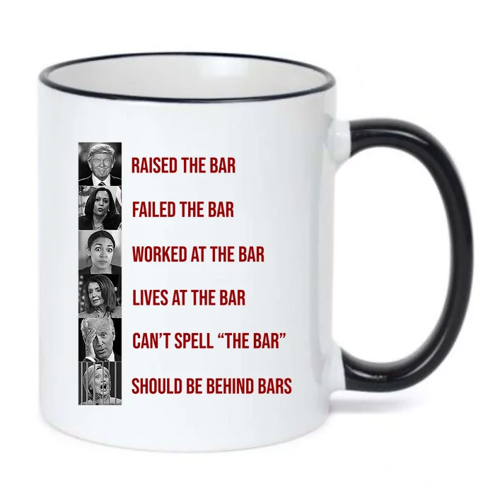 Trump Raised The Bar Biden Can't Spell The Bar Funny Republican Black Color Changing Mug