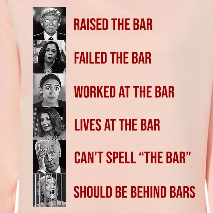 Trump Raised The Bar Biden Can't Spell The Bar Funny Republican Womens California Wash Sweatshirt