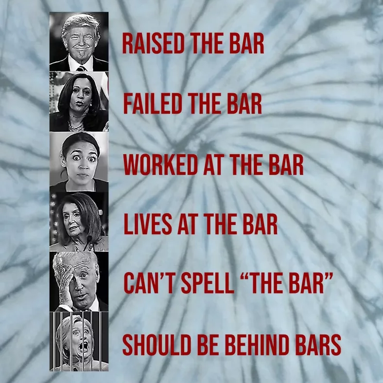 Trump Raised The Bar Biden Can't Spell The Bar Funny Republican Tie-Dye T-Shirt