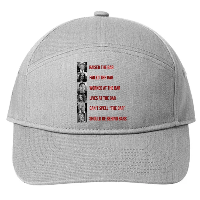 Trump Raised The Bar Biden Can't Spell The Bar Funny Republican 7-Panel Snapback Hat