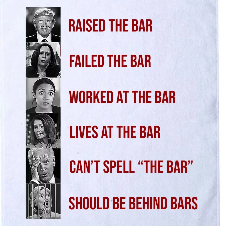 Trump Raised The Bar Biden Can't Spell The Bar Funny Republican Platinum Collection Golf Towel