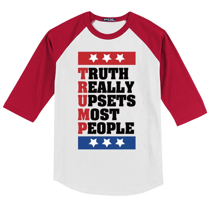 Truth Really Upsets Most People Support Donald Trump Republican Kids Colorblock Raglan Jersey