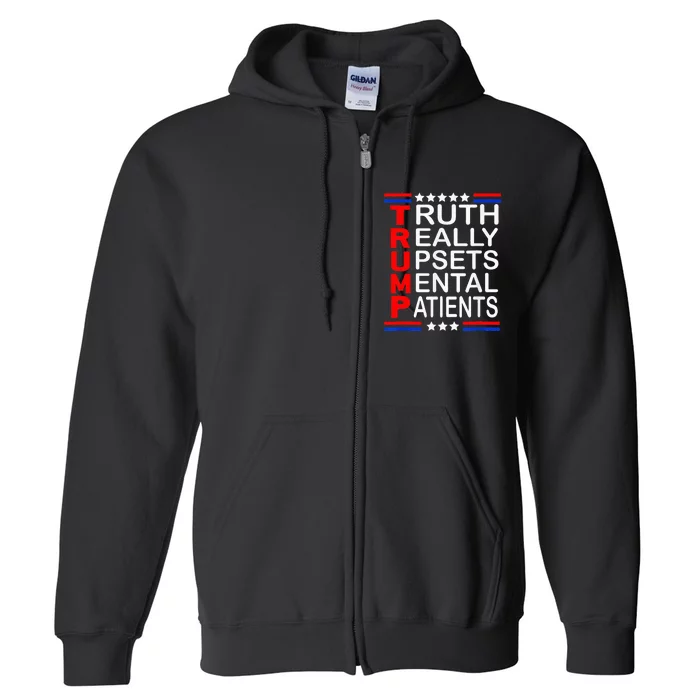 Trump Really Upsets Mental Patients Full Zip Hoodie