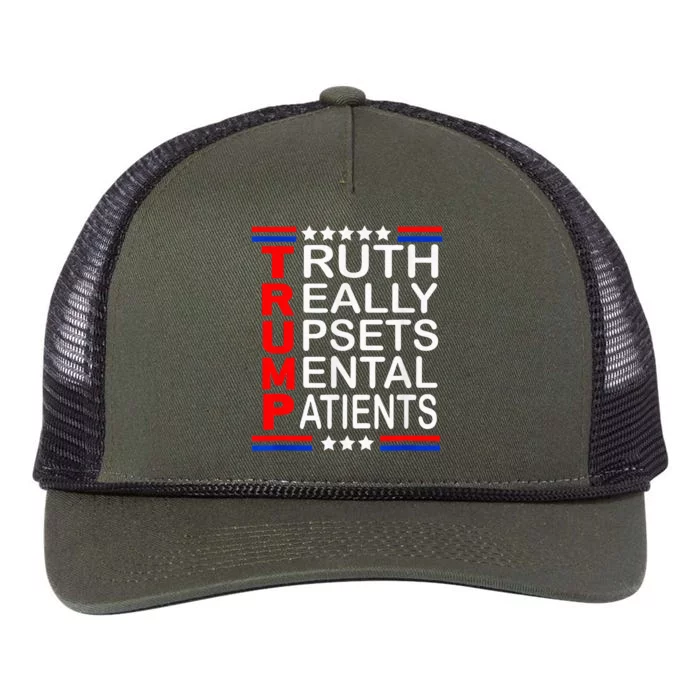 Trump Really Upsets Mental Patients Retro Rope Trucker Hat Cap