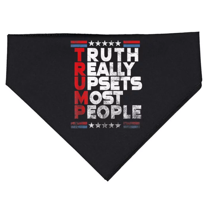 Truth Really Upsets Most People Design Vintage Flag USA-Made Doggie Bandana